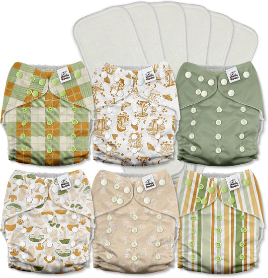 Mama Koala Pocket Cloth Diapers with 6 Inserts for Babies