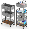 2In1 Baby Diaper Caddy & 3-Tier Rolling Diaper Cart - Mobile Nursery