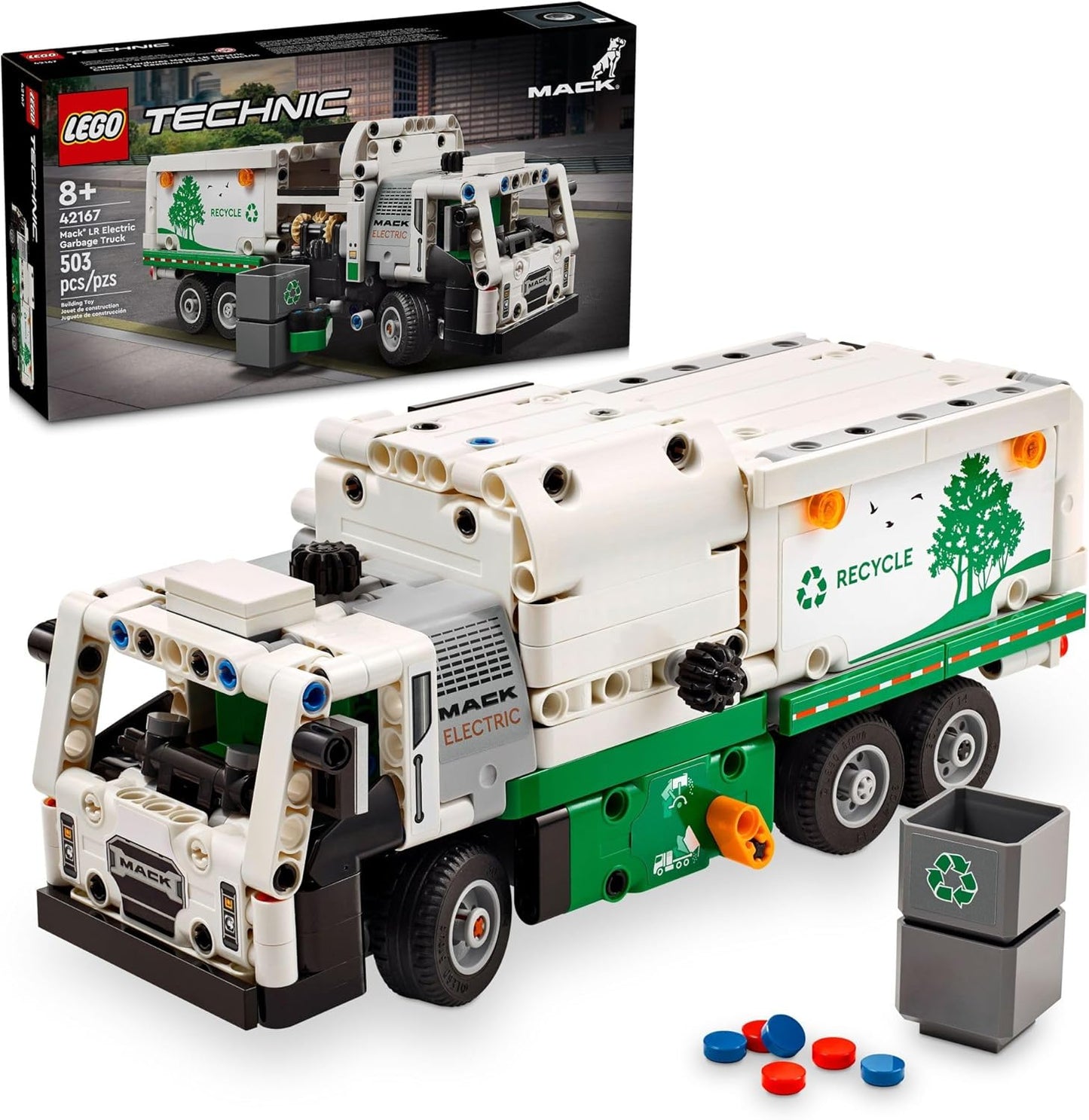 LEGO Technic Mack LR Electric Garbage Truck Toy for Kids