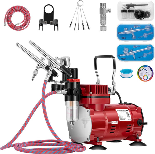 VIVOHOME Airbrush Kit with Professional Compressor and 3 Guns