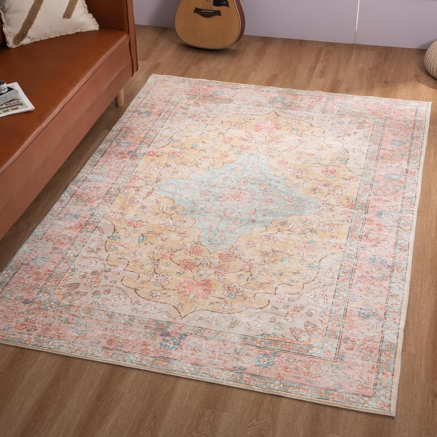 5x7 Washable Rug for Living Room, Bedroom, and Entryway
