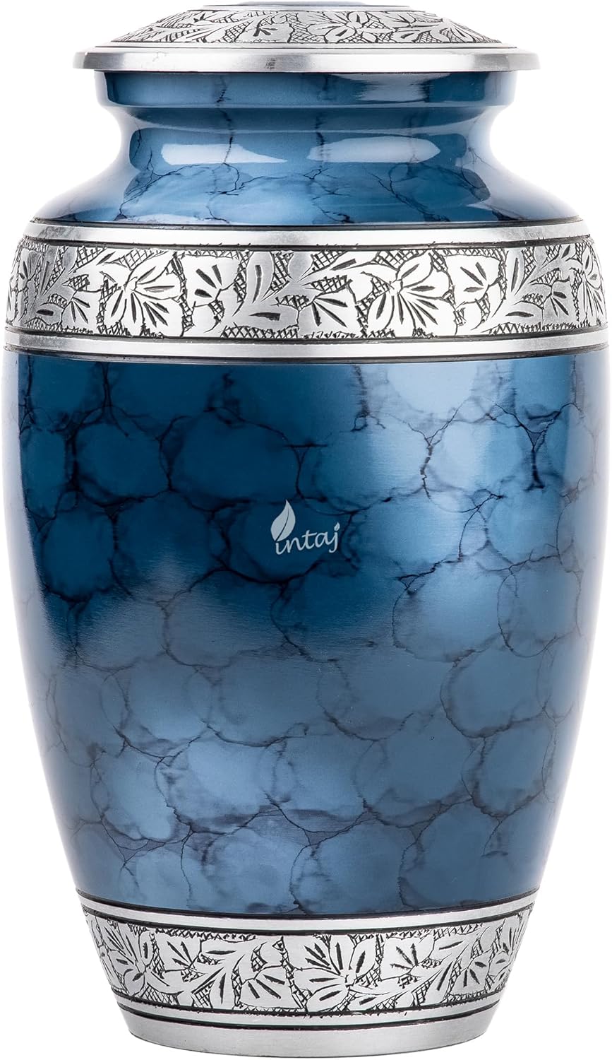 Cloud Blue Aluminum Cremation Urn for Human Ashes - 200 lbs