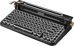 Retro Wireless Mechanical Keyboard with Blue Switches for Typing