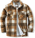 Men's Cotton Sherpa Lined Flannel Shirt Jacket - Warm (Style MNVK)