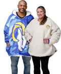 Reversible Team Logo Oversized Sherpa Hoodie - One Size Fan
