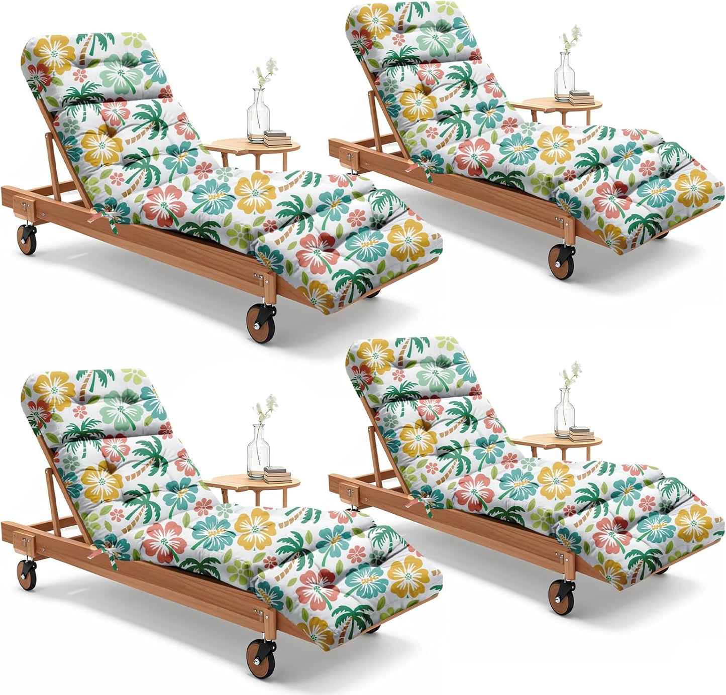 4 Pack Outdoor Chaise Lounge Chair Cushion for Comfort and Style