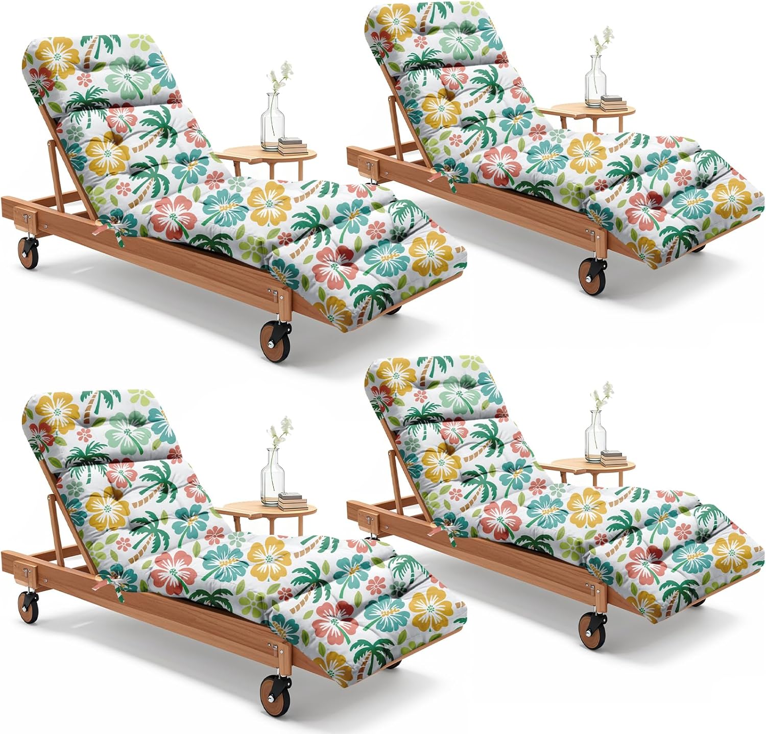 4 Pack Outdoor Chaise Lounge Chair Cushion for Comfort and Style