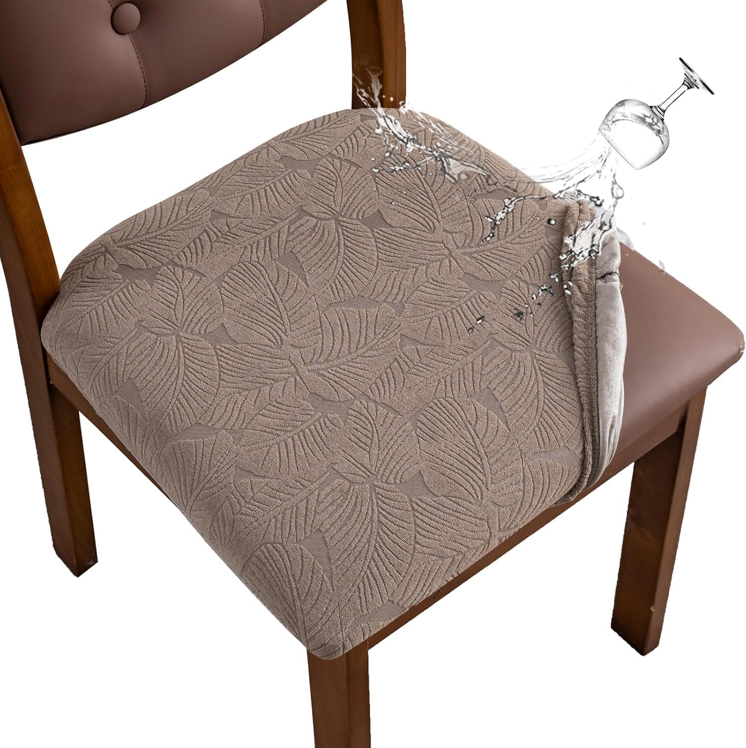 Waterproof Chair Seat Cover Set of 6 for Dining Room Protection