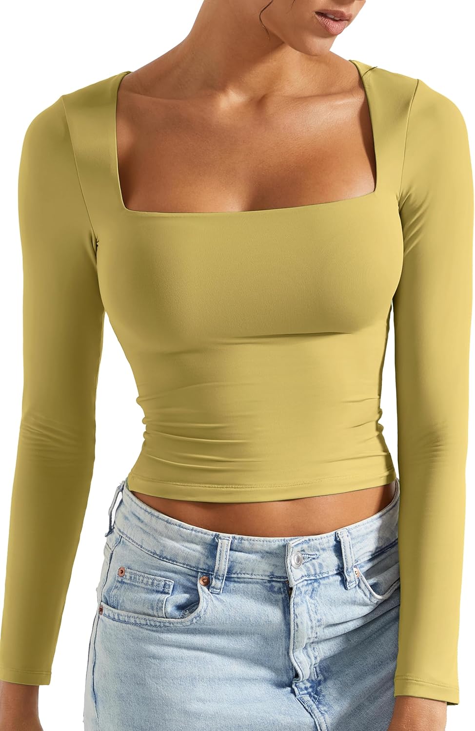 SUUKSESS Women Square Neck Long Sleeve Tops for Every Occasion