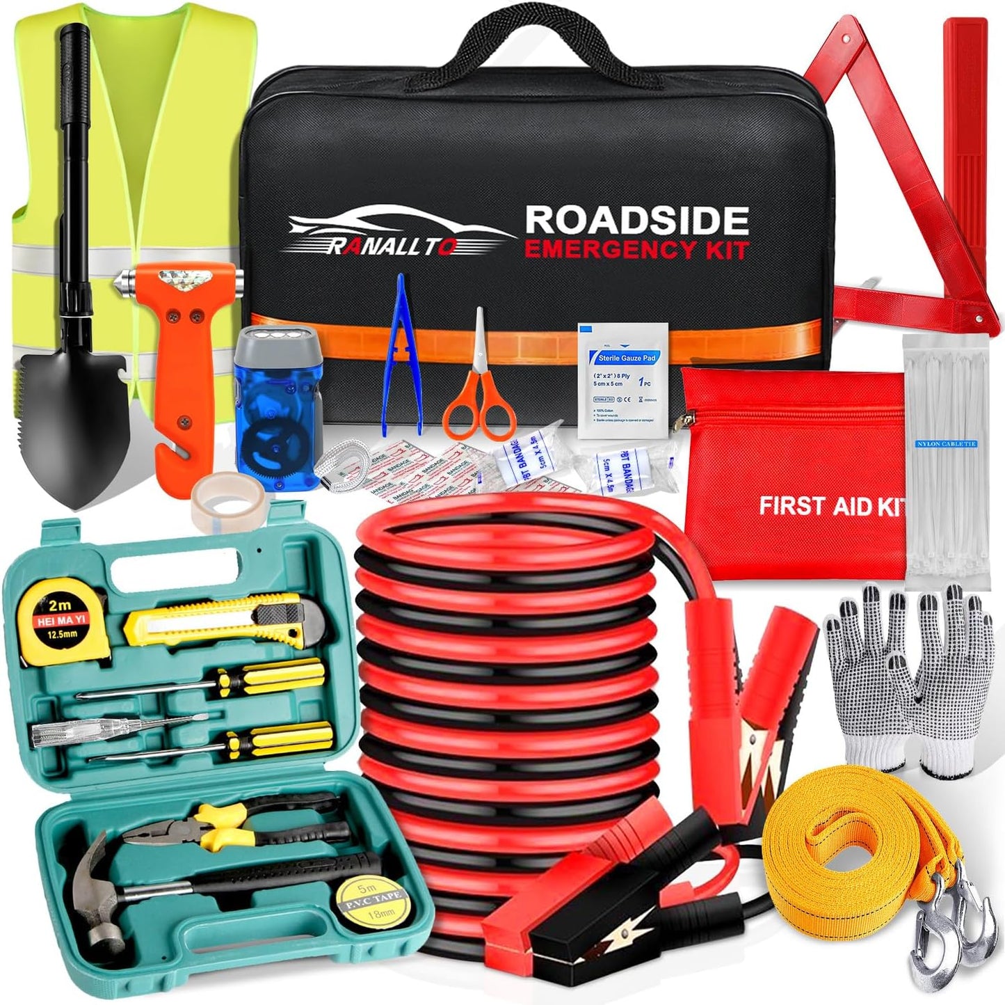 Car Emergency Roadside Tool Kit for Safe Auto Assistance