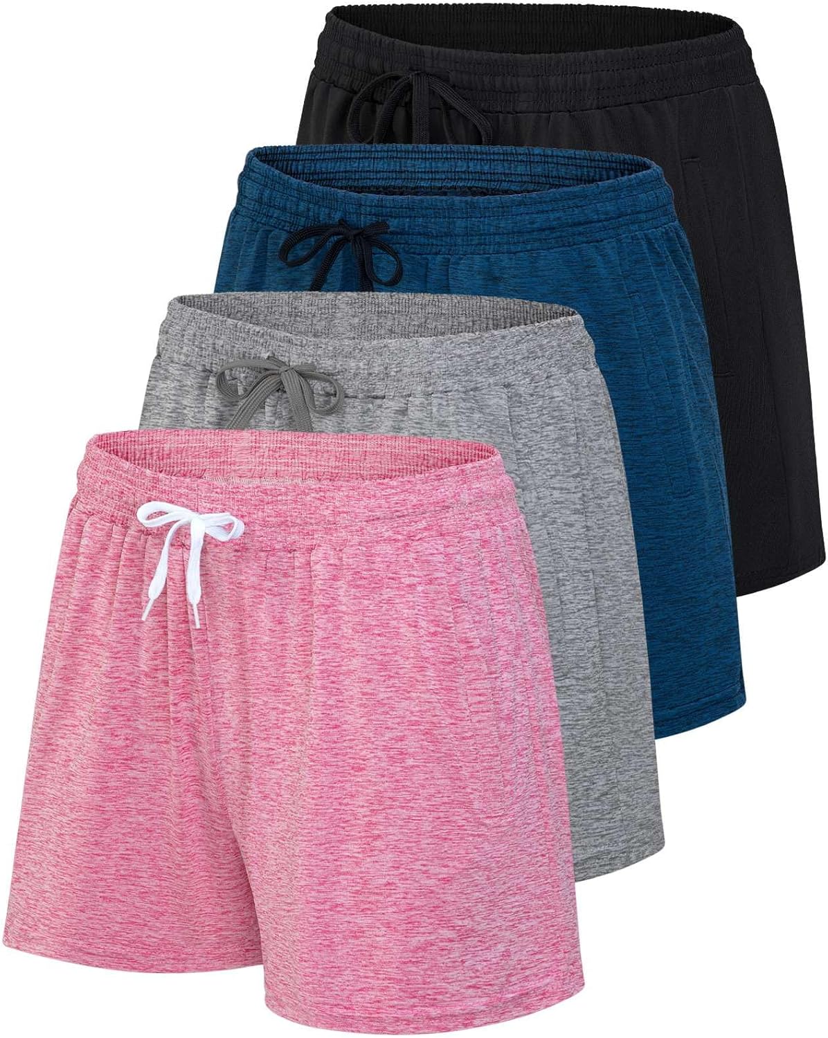 Womens Athletic Dry-Fit Lounge Shorts with Zipper Pockets