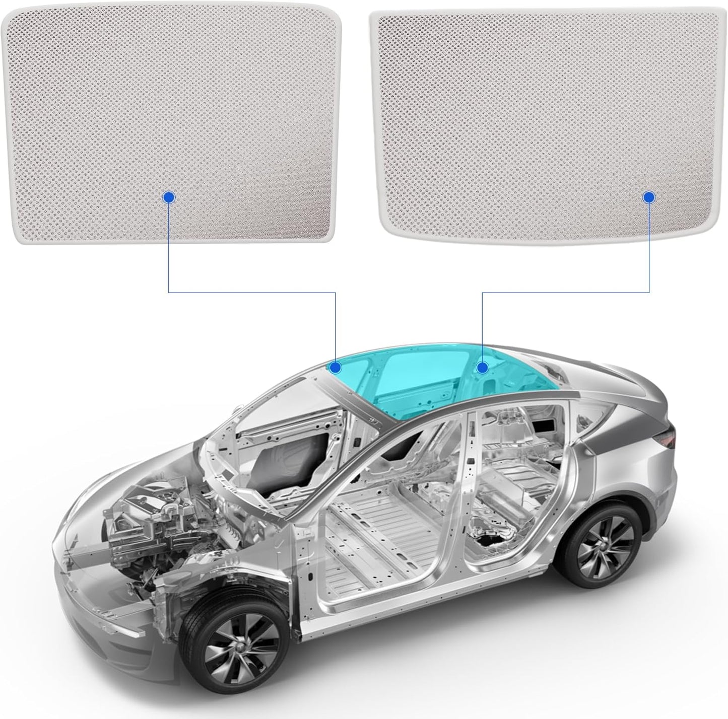 Nestour Ice Crystal Foldable Sunroof Window Sunshade for Tesla