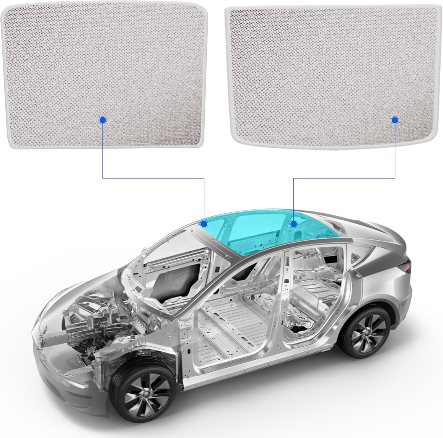 Nestour Ice Crystal Foldable Sunroof Window Sunshade for Tesla