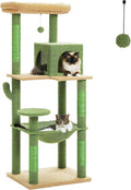 Tall Cat Tree with Large Hammock and Condo - Stable 56.3in Cat Tower
