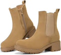 SHIBEVER Women's Chelsea Boots Chunky Heel Platform Booties