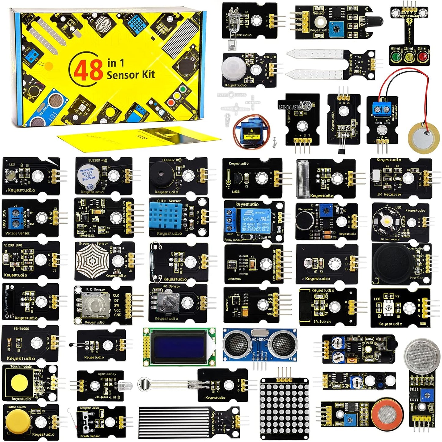 KEYESTUDIO 48 Sensors Modules Starter Kit for Arduino Projects