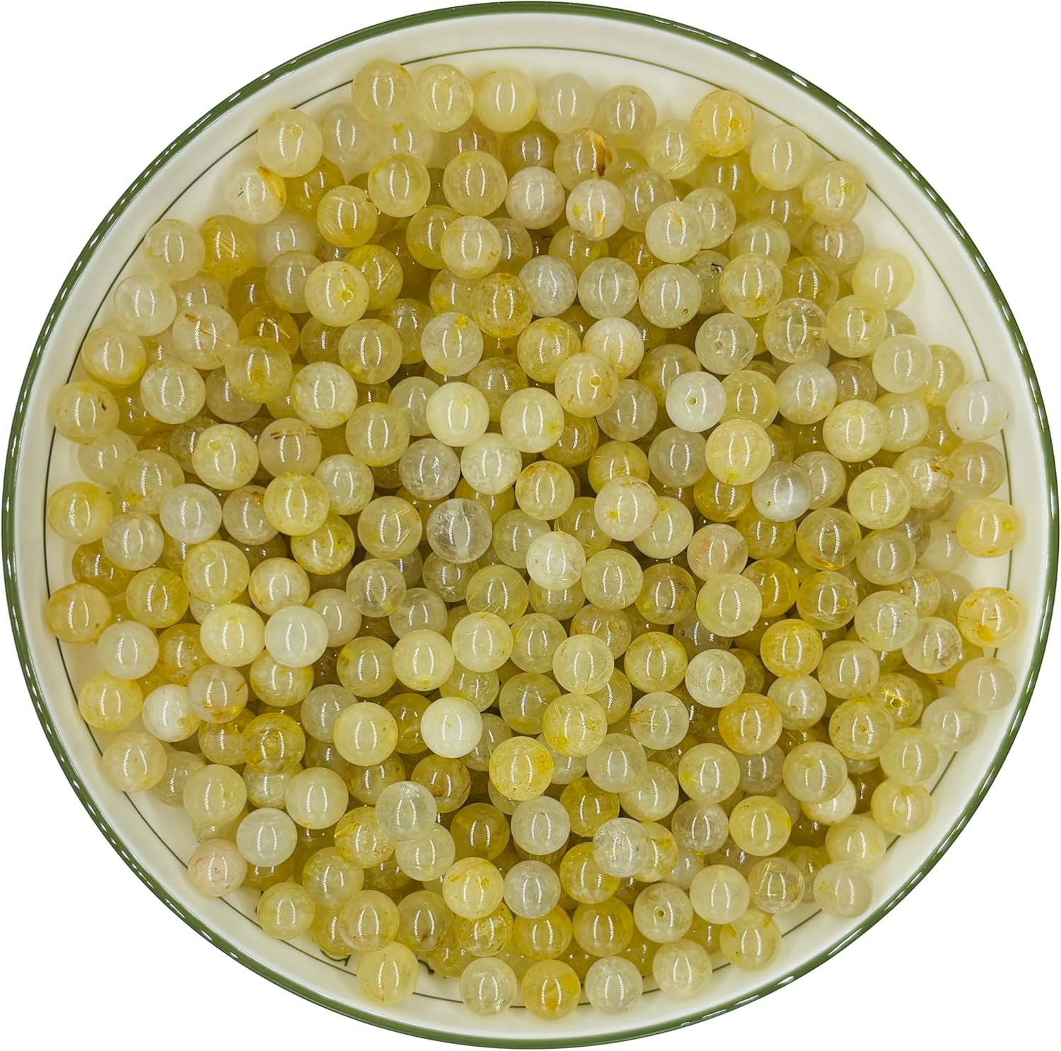 10mm Natural Frosted Gold Rutilated Quartz Round Beads for Crafts