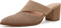 Womens Cutout Backless Mules Closed Toe Chunky Mid Heel - Versatile