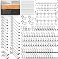 INCLY 206PCS Heavy Duty Pegboard Hooks Set for Organizing Tools