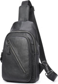 LUKZIJAES Genuine Leather Sling Bag for Men - Durable Everyday Carry