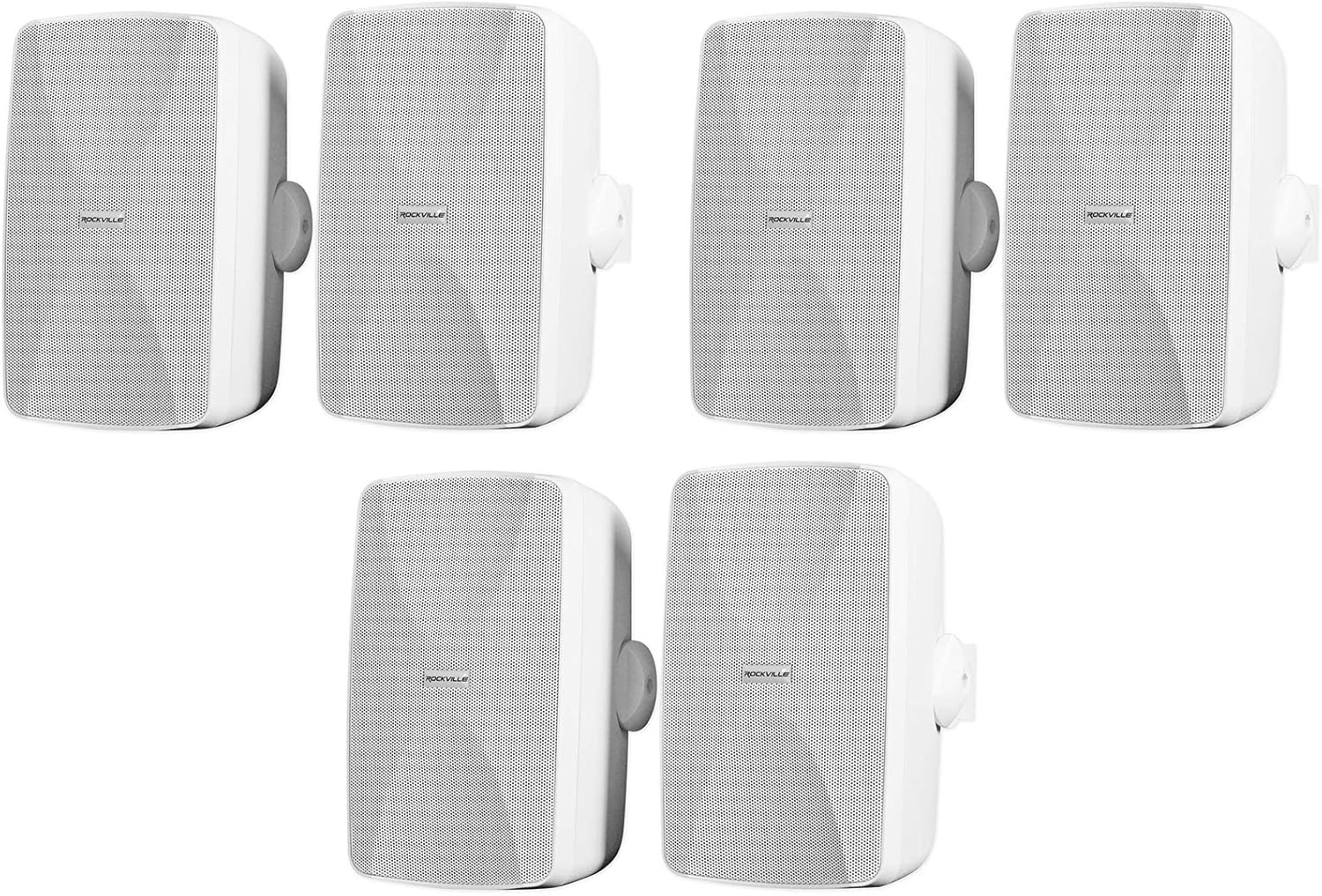 Rockville (6) 70V Wall Speakers - Indoor/Outdoor White