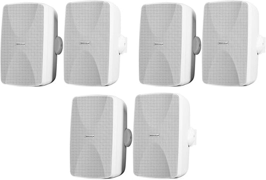 Rockville (6) 70V Wall Speakers - Indoor/Outdoor White