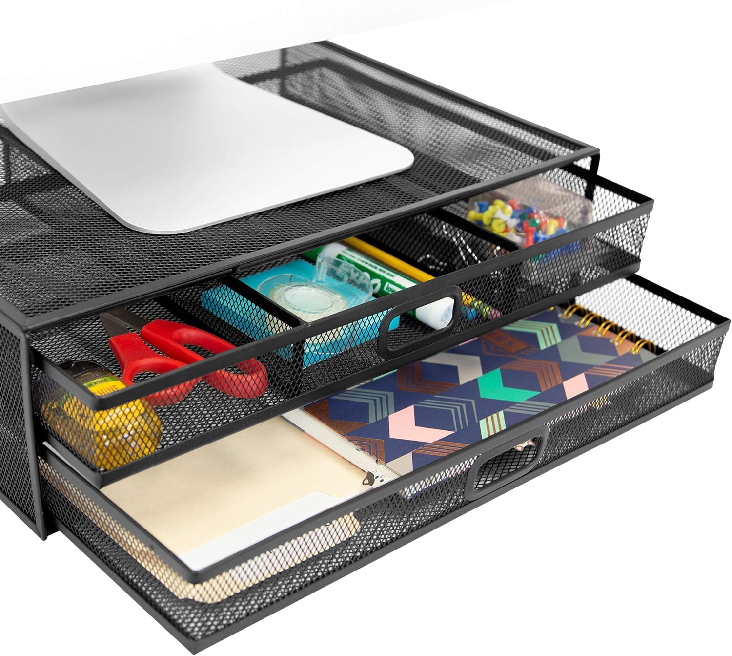MOUNT-IT! Computer Monitor Stand With Drawers for Organization