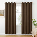 Brown Linen Curtains 80 in Length Light Filtering Drapes - Privacy