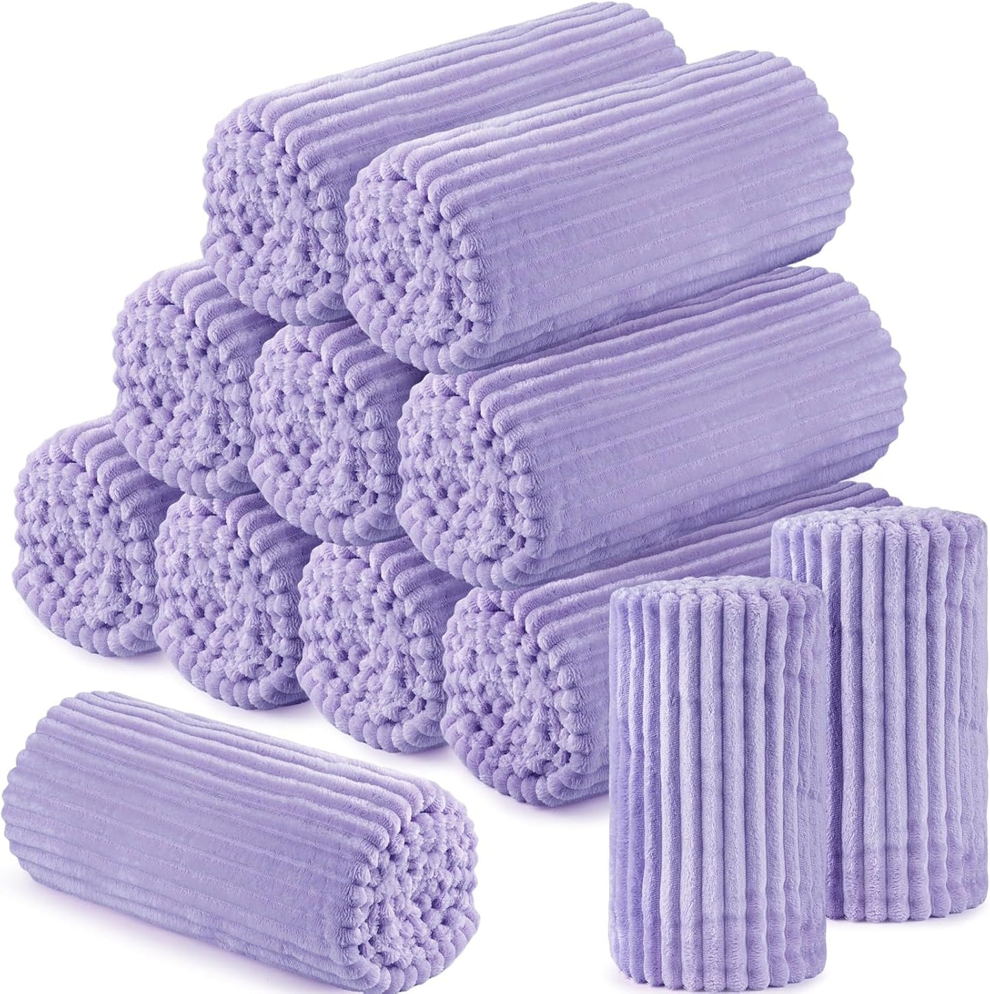 Buryeah Flannel Throw Blanket Bulk 12 Pcs 50 x 60 in Light Purple