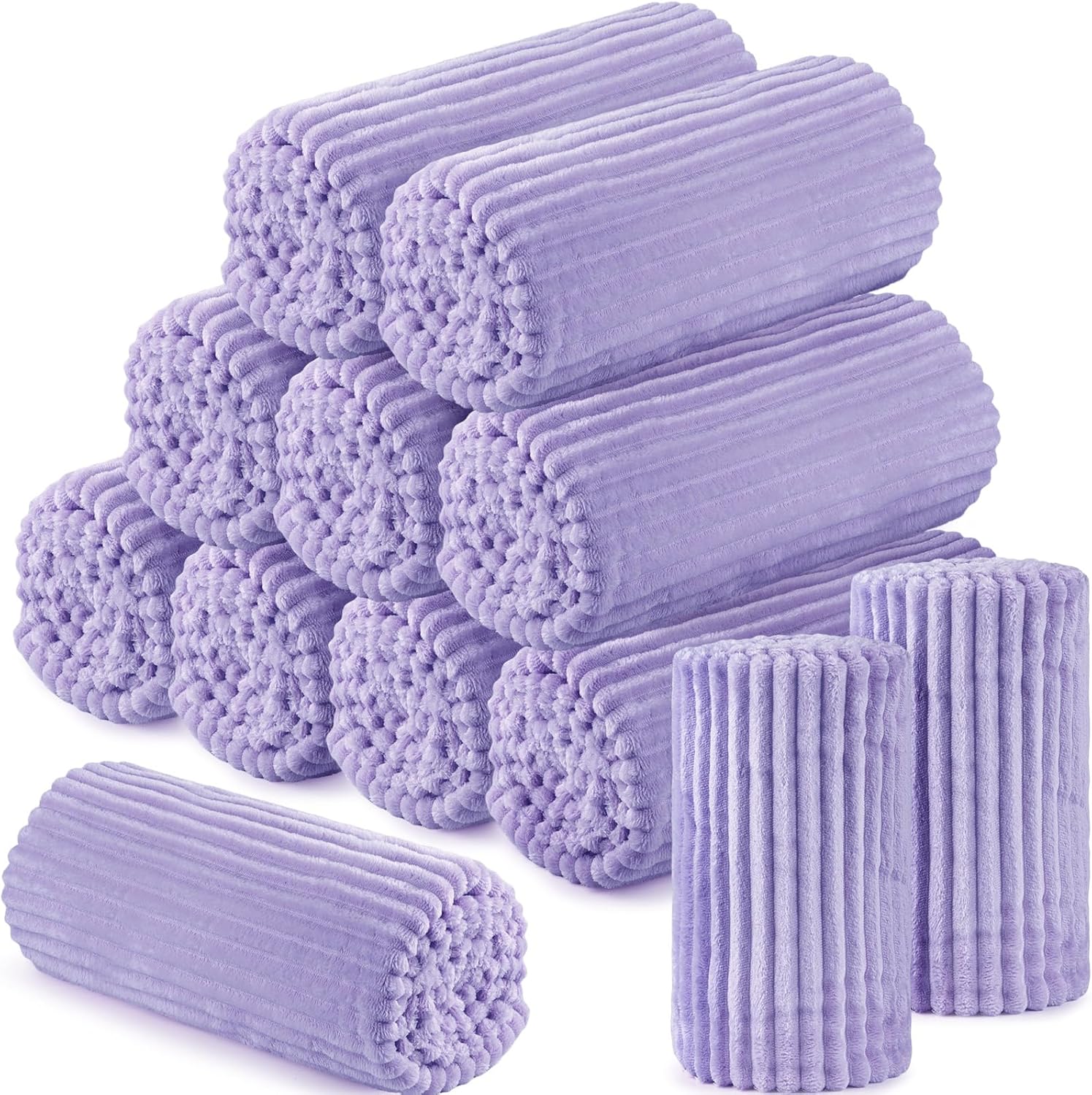 Buryeah Flannel Throw Blanket Bulk 12 Pcs 50 x 60 in Light Purple