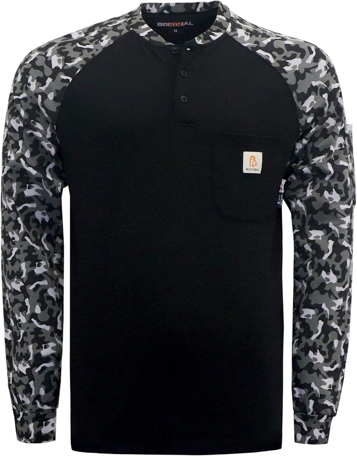 BOCOMAL FR Shirts Flame Resistant Henley for Safety and Comfort