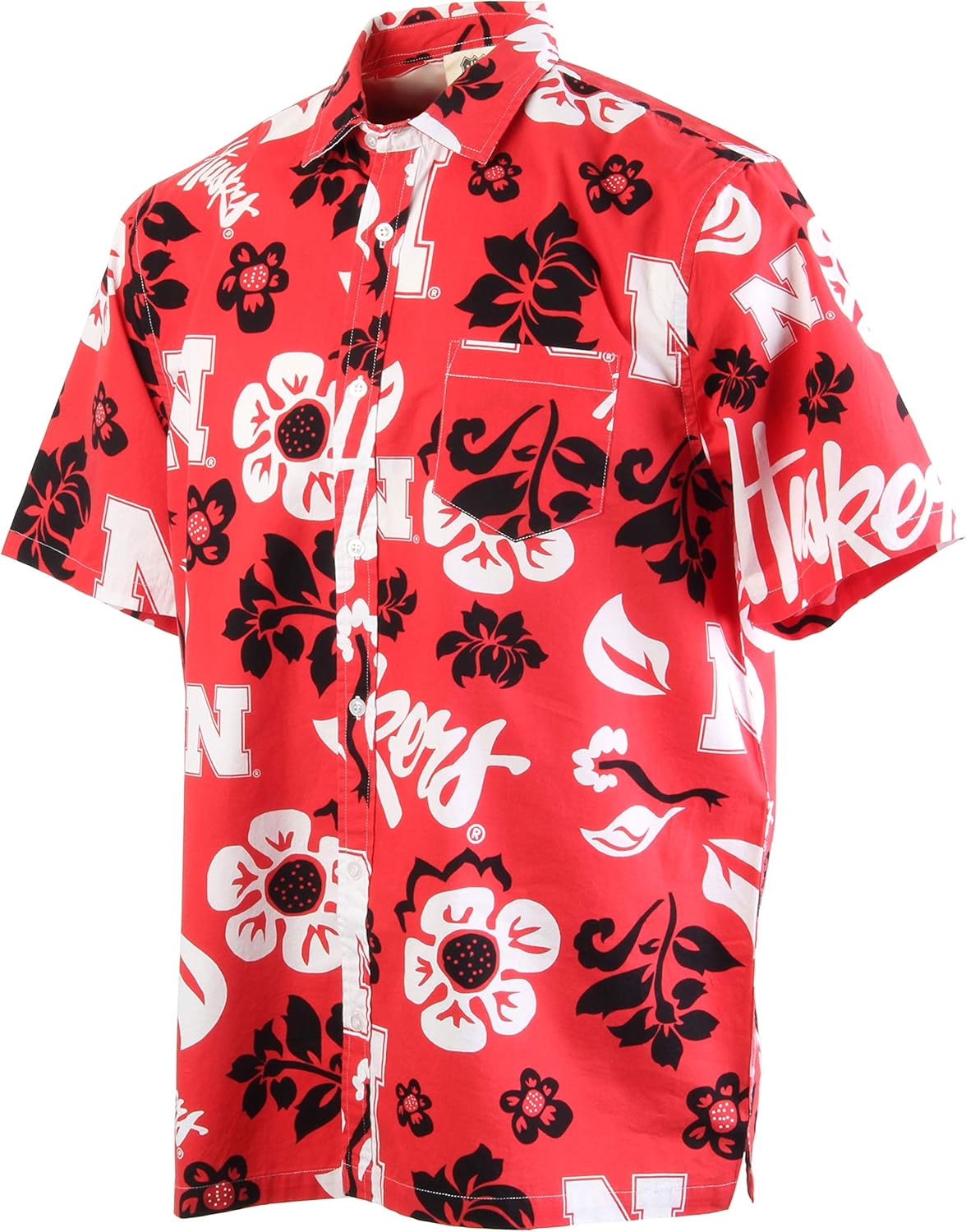 NCAA Mens Hawaiian Floral Button Down Shirt by Wes and Willy