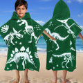 Dinosaur Hooded Poncho Towels for Kids - Soft Cotton Robe