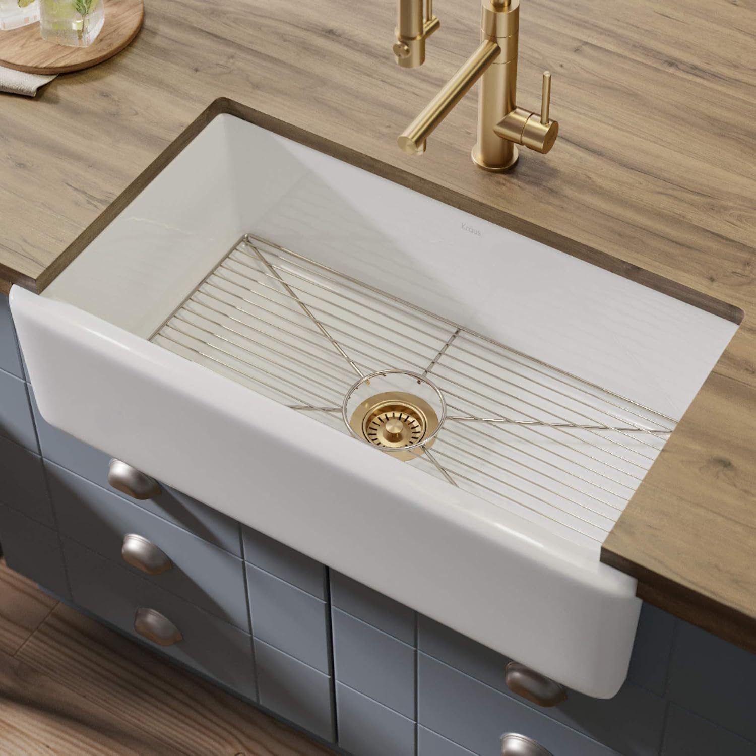 KRAUS KFR1-33GWH 33-inch Fireclay Farmhouse Kitchen Sink
