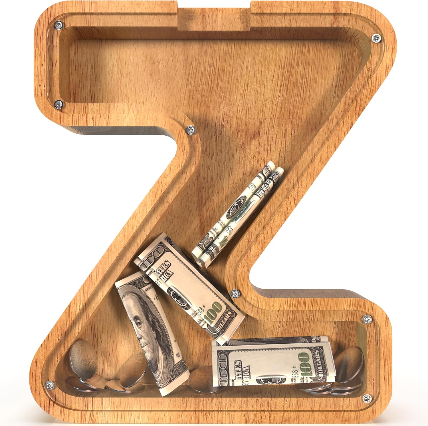 12 Inch Extra Large Wooden Letter Piggy Banks for Kids Savings