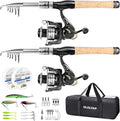 Fishing Pole Combo 2PCS Carbon Fiber Rod and Reel Kit - Ready to Fish