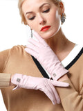Women's Italian Leather Gloves Lambskin Winter Comfort Gloves