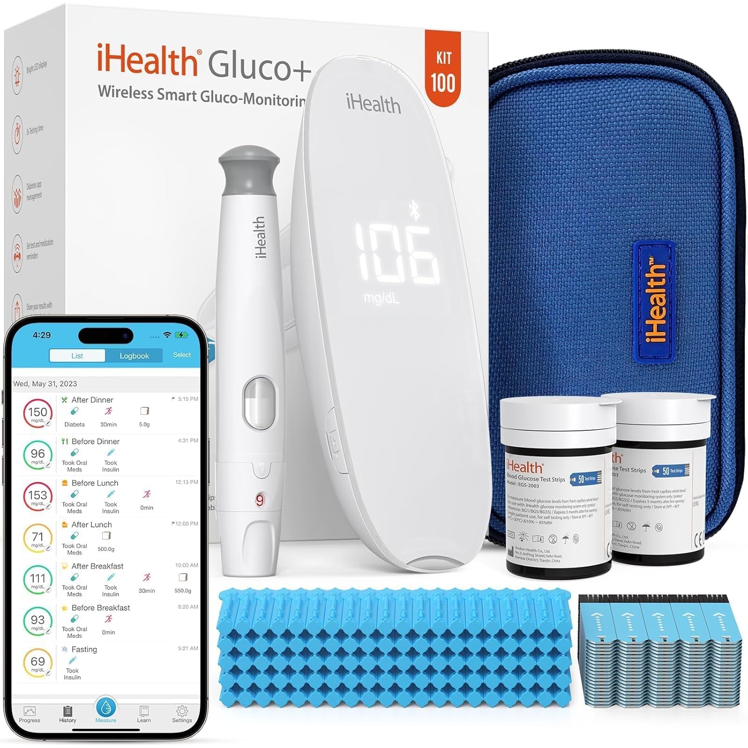 iHealth Gluco+ Smart Diabetes Kit: Wireless Monitoring