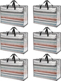 VENO 6 Pack Heavy Duty Moving Bags - Durable 27 Gallon Storage Totes