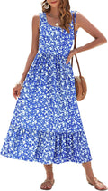 Womens Summer Sleeveless Maxi Dress Square Neck - Flattering Fit