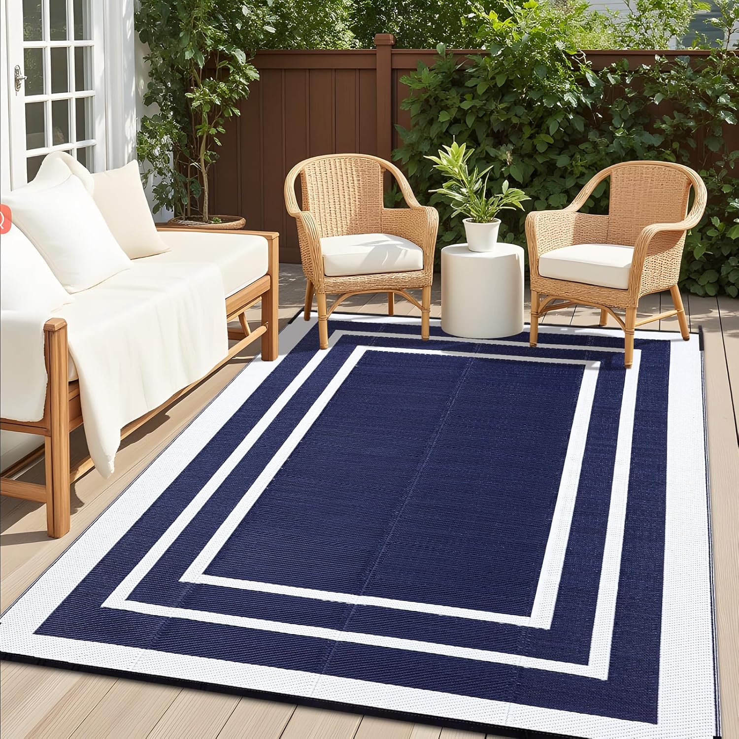 OLANLY Outdoor Rug 8x10 ft Waterproof for Patio and Camping