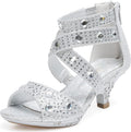 Girls Glitter Pump Sandals with Rhinestone Straps - Toddler Party