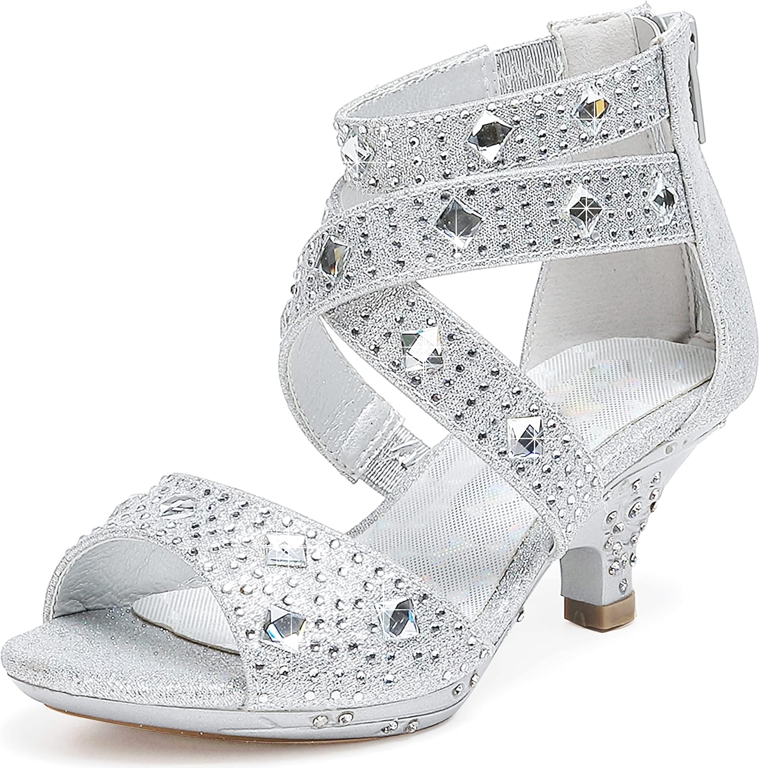 Dufannie Toddler High Heels for Girls - Glitter Party Shoes