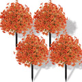 Set of 4 Artificial Fall Topiary Ball Flowers for Outdoor Decor