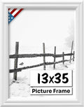 White 13x35 Picture Frame.75 in Wide - Handmade Wood Frame