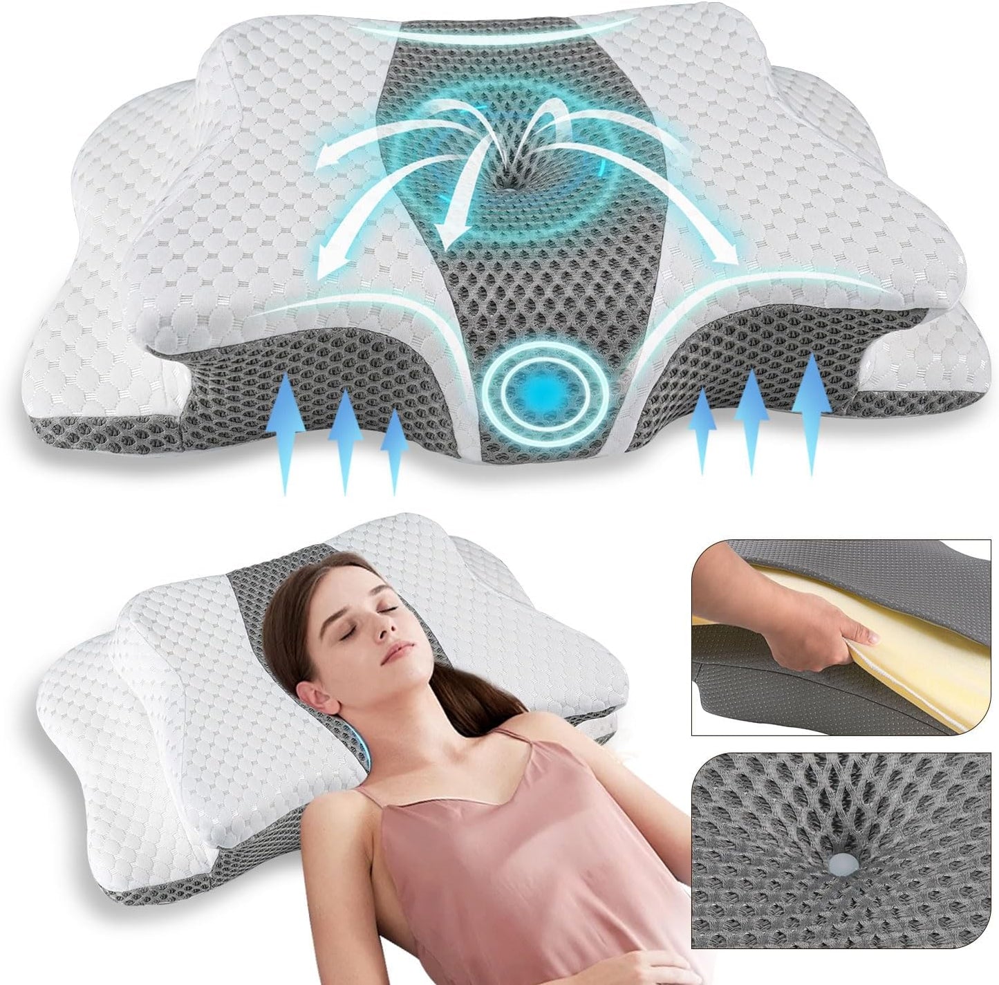 Pain Relief Cervical Pillow for Neck Support and Comfort