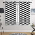 3-Inch Checkered Blackout Curtains - Modern Geometric Window Drapes
