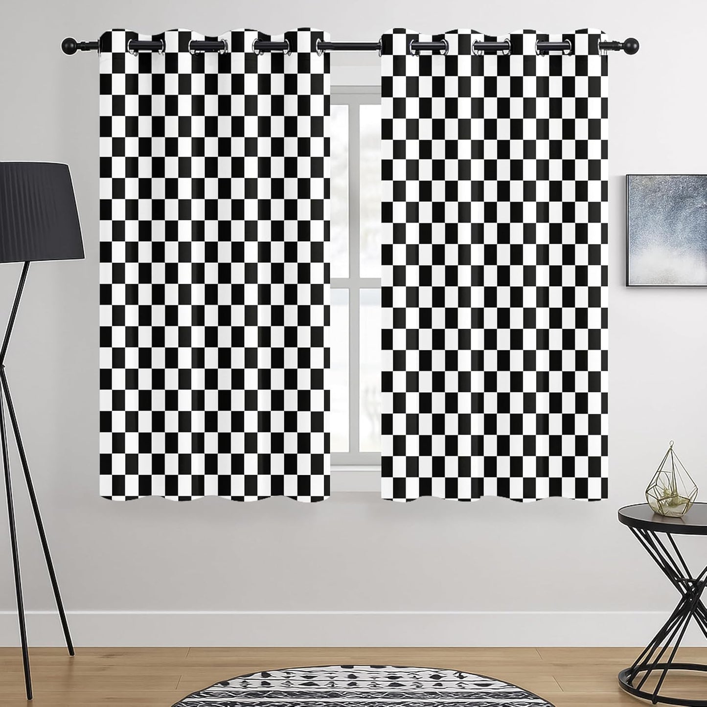 3-Inch Checkered Blackout Curtains for Modern Interiors