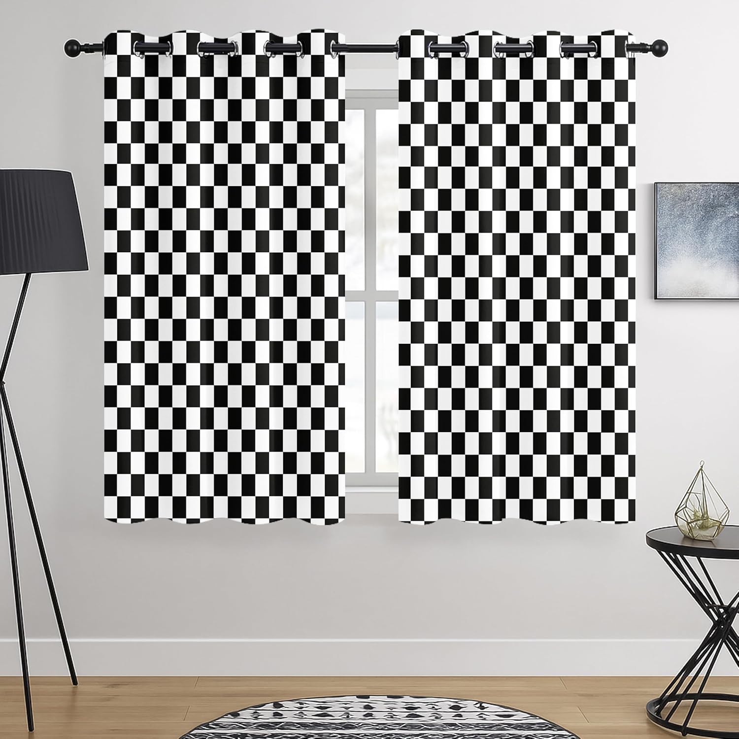 3-Inch Checkered Blackout Curtains for Modern Interiors