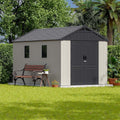 8 x 12 ft Plastic Outdoor Storage Shed with Floor - Spacious Garden